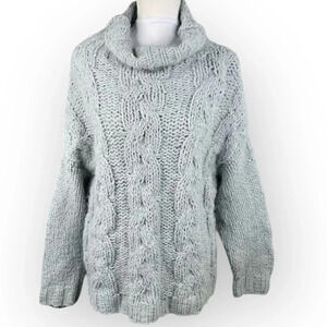 Dance & Marvel Chunky Cable Knit Chenille Turtleneck Sweater Size M/L